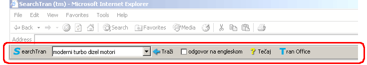 Izgled SearchTran toolbar-a